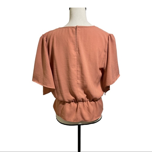 Astr the label short sleeve front twist top blouse size medium elastic waist - Picture 8 of 12